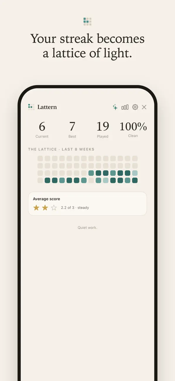 Daily short term memory practice in the Lattern app